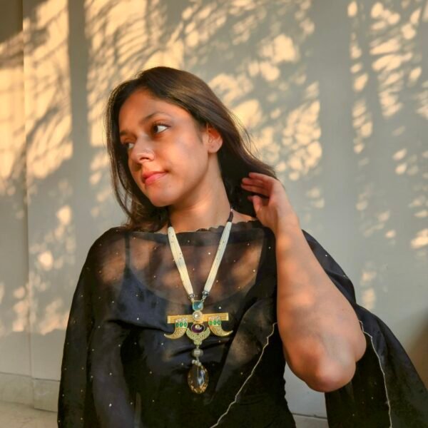 Long Gold Machete Statement Neckpiece