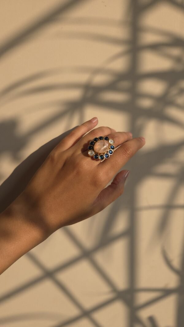 Pink & Blue Oval Ring