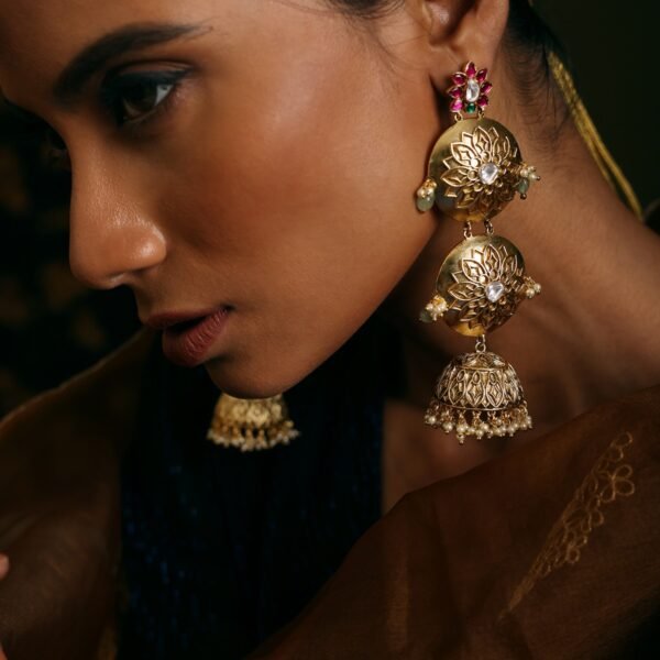 Layered Lotus Jhumkas